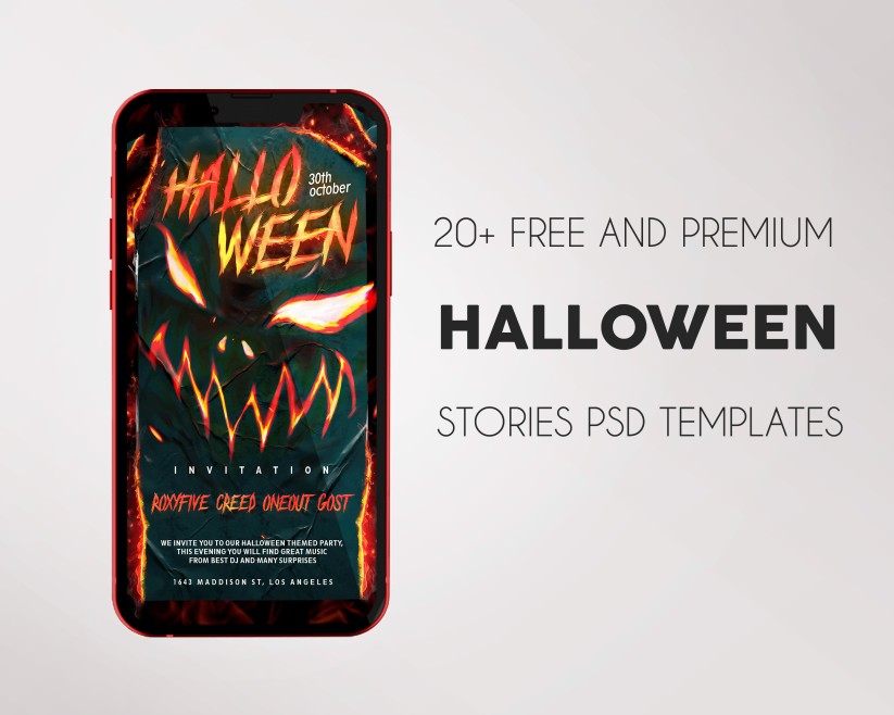 20+ Free Awesome Customizable Halloween Instagram Story Templates in PSD + Premium Version!