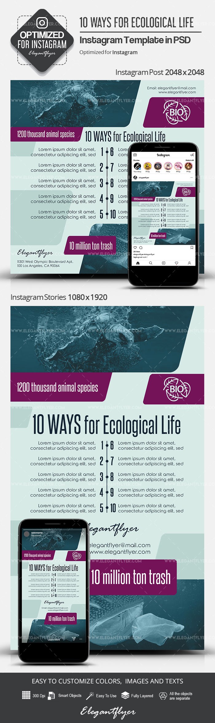 10 Ways for Ecological Life Instagram by ElegantFlyer