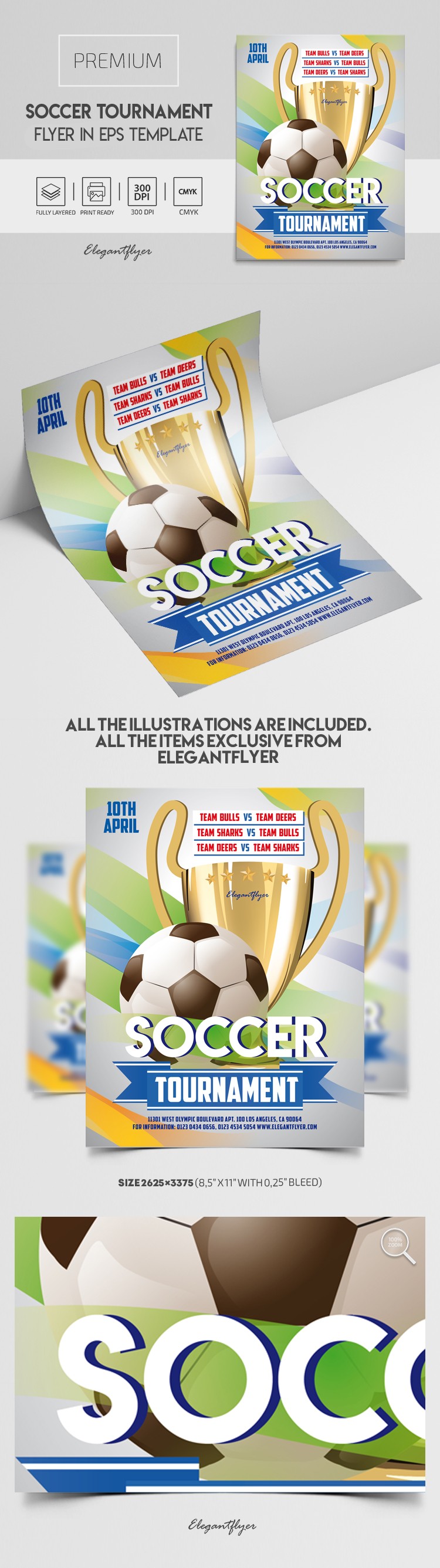 Soccer Tournament Flyer EPS by ElegantFlyer