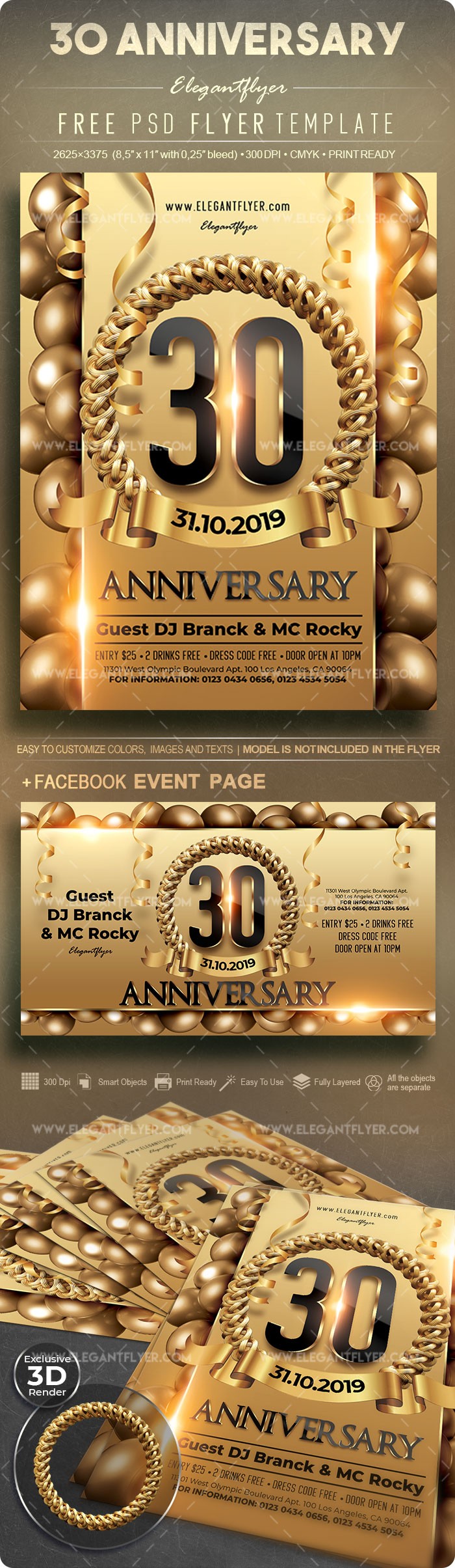 30 Aniversario by ElegantFlyer