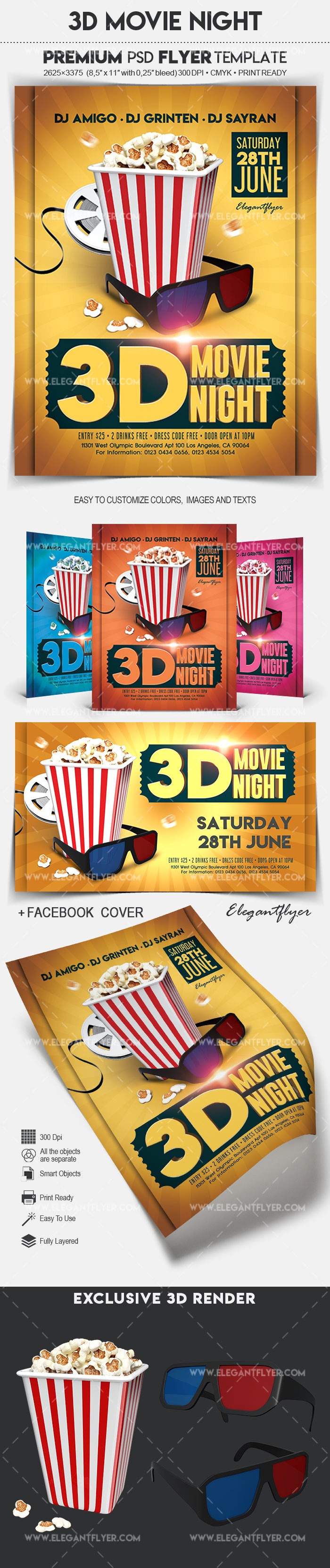 3D Movie Night by ElegantFlyer