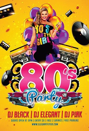 Retro Party PSD Flyer Template #7509 - Styleflyers