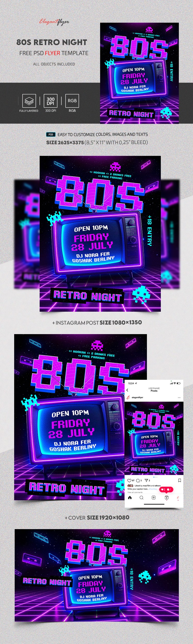 80s Retro Night by ElegantFlyer 80s Retro Night by ElegantFlyer