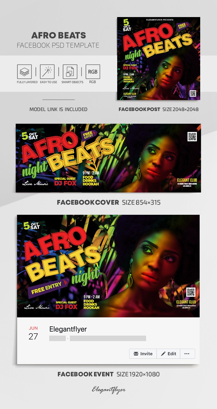 Afro Beats Facebook. by ElegantFlyer