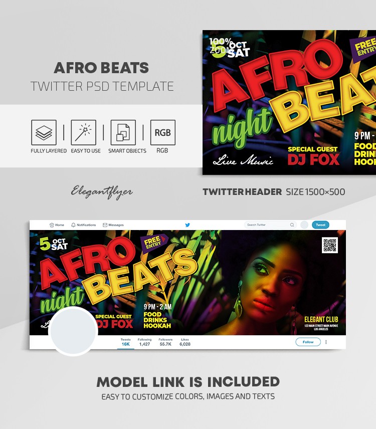 Afro Beats Twitter by ElegantFlyer