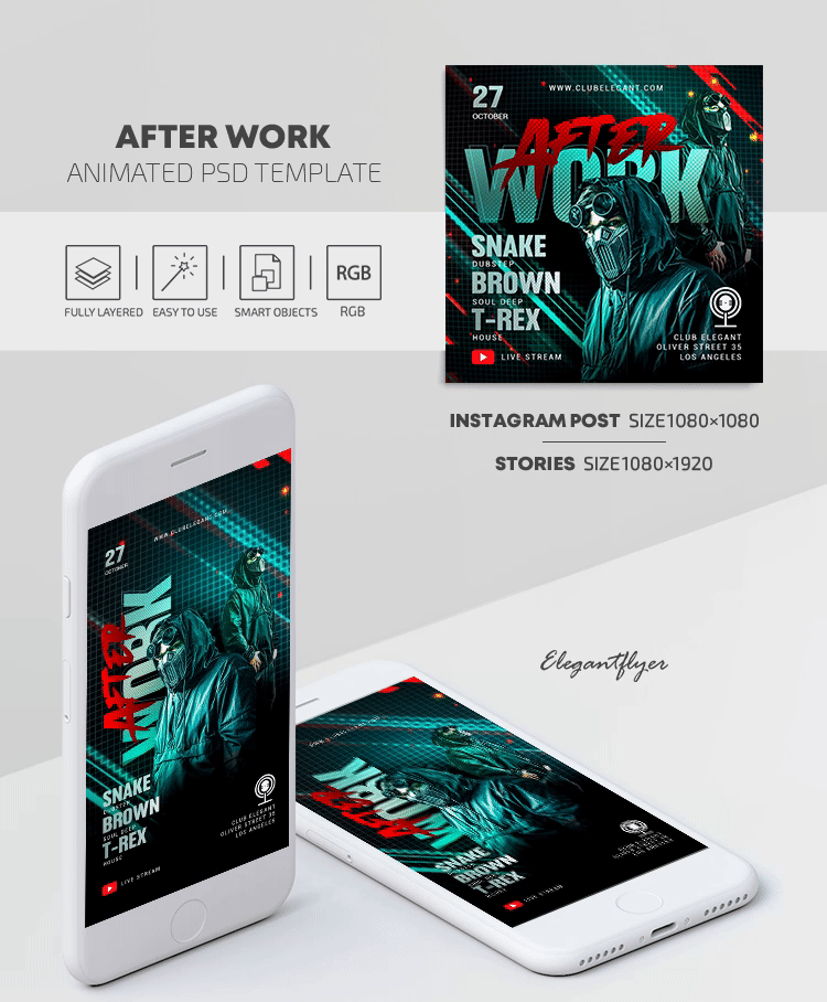 Blue Modern After Work Party Animated Premium Instagram Stories ...