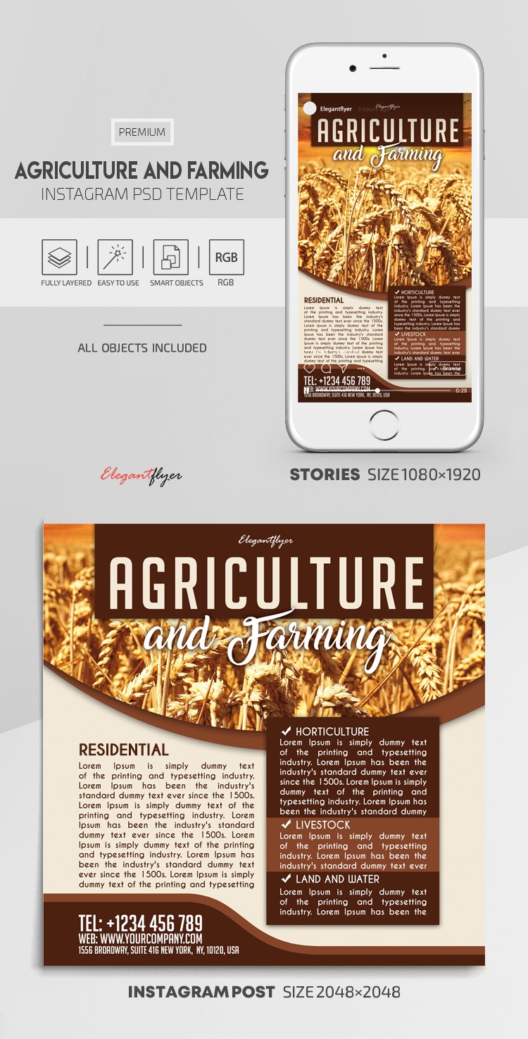 Agricultura y Granja en Instagram. by ElegantFlyer