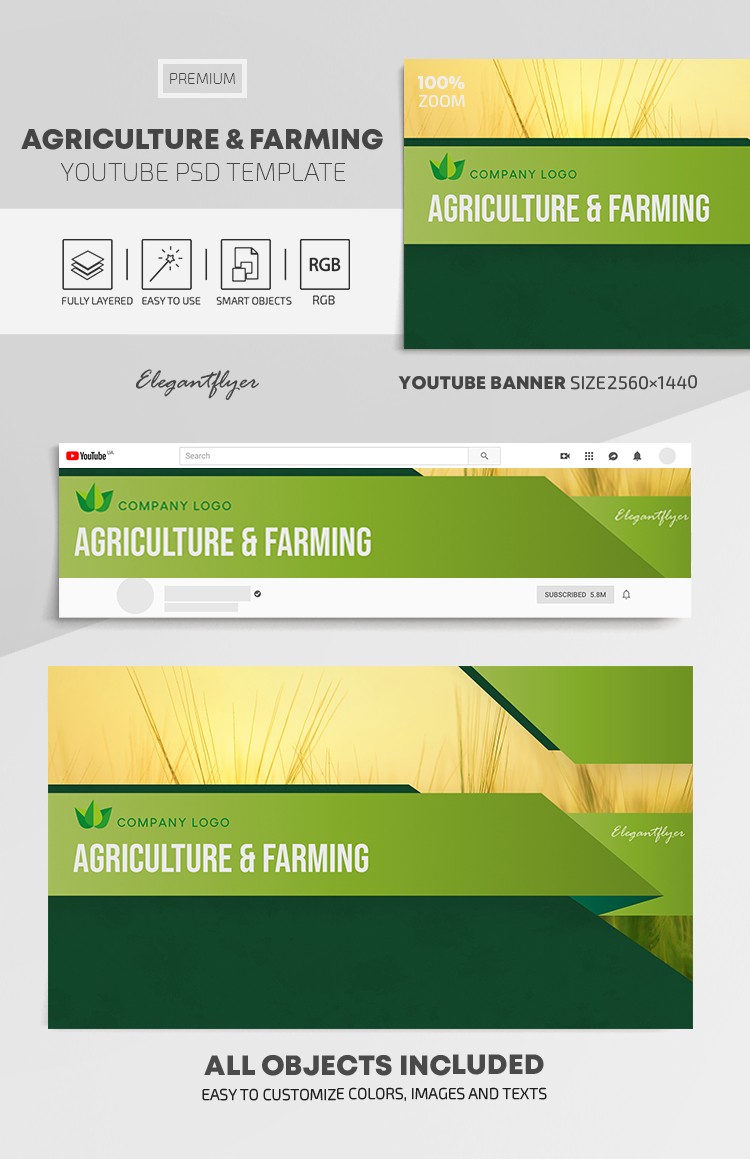 Agriculture et élevage Youtube by ElegantFlyer