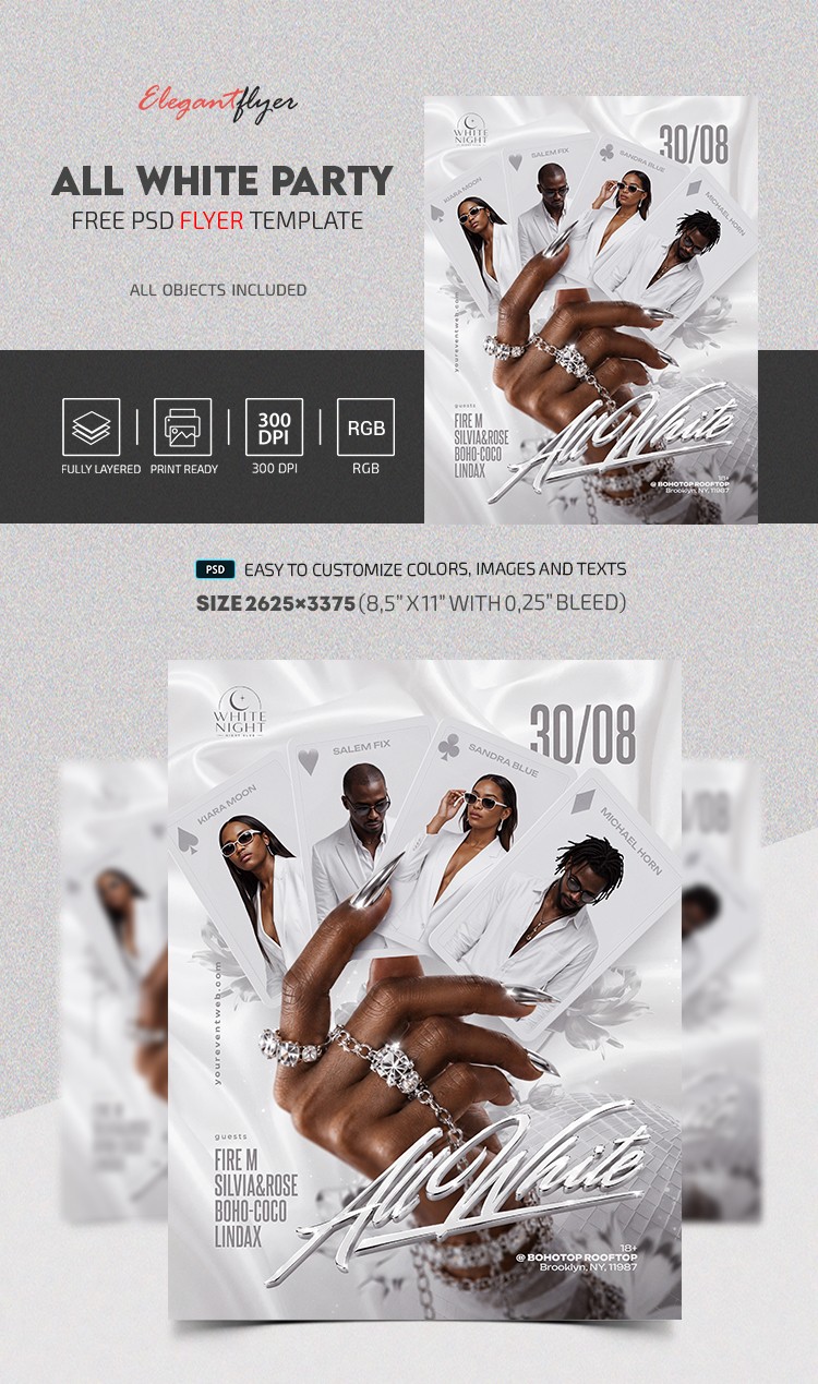 All White Party Flyer by ElegantFlyer