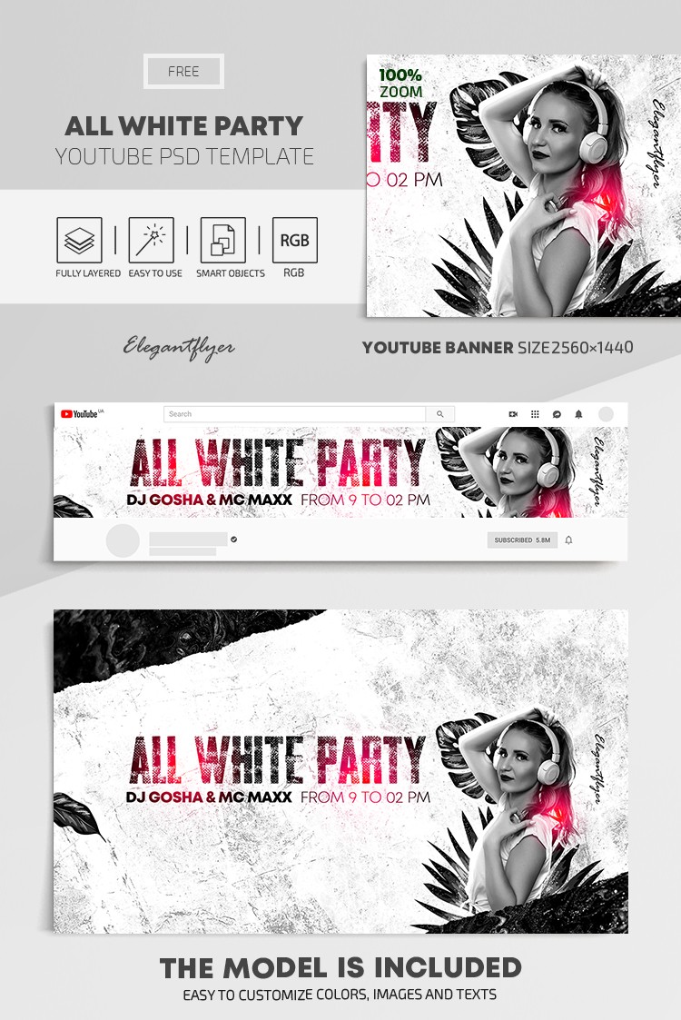 Tout blanc Party Youtube by ElegantFlyer