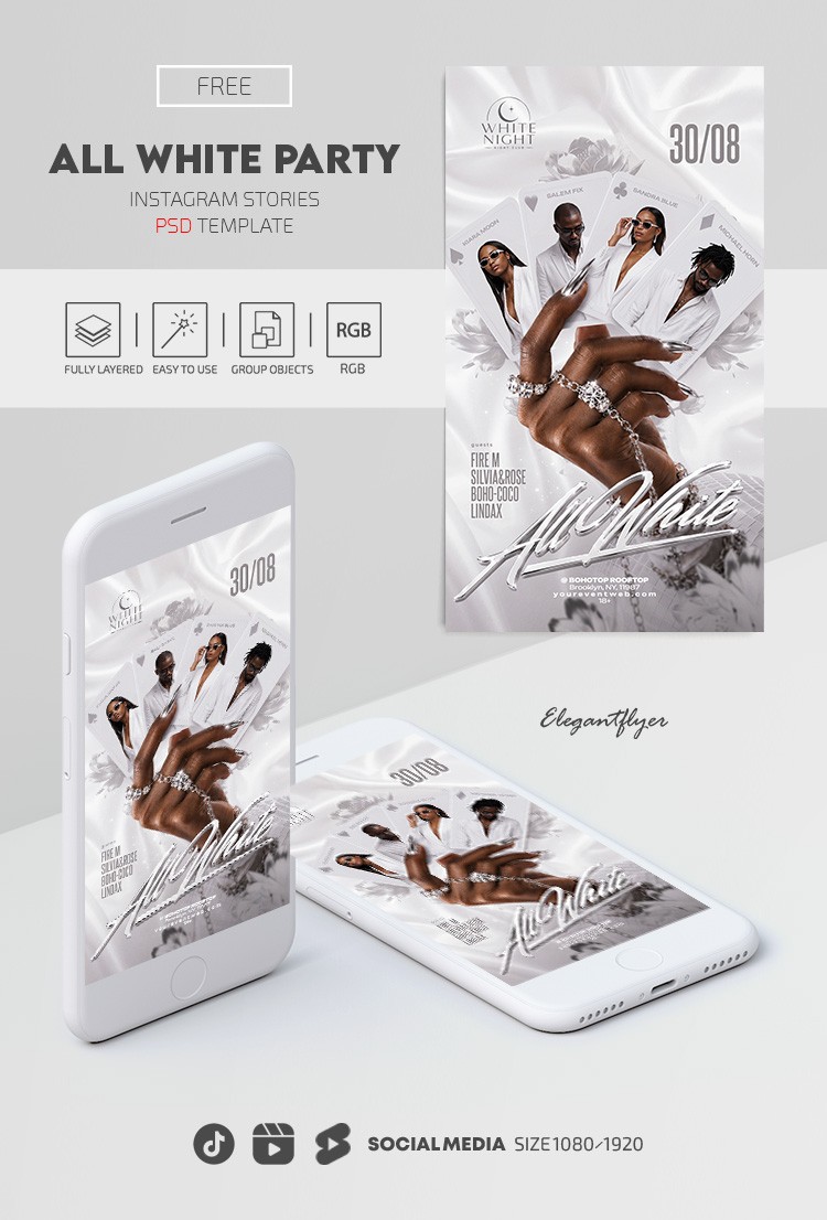 All White Party Instagram Reel by ElegantFlyer