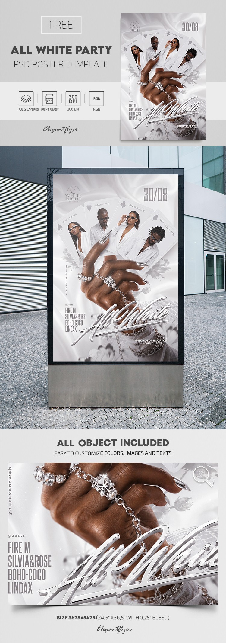 All White Party Poster by ElegantFlyer