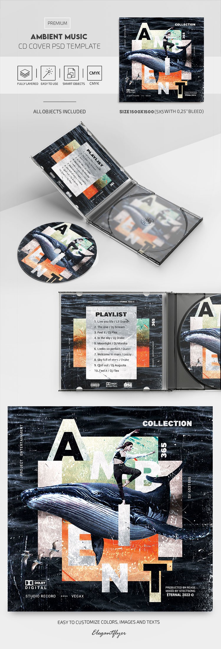 Ambient Music CD Cover by ElegantFlyer