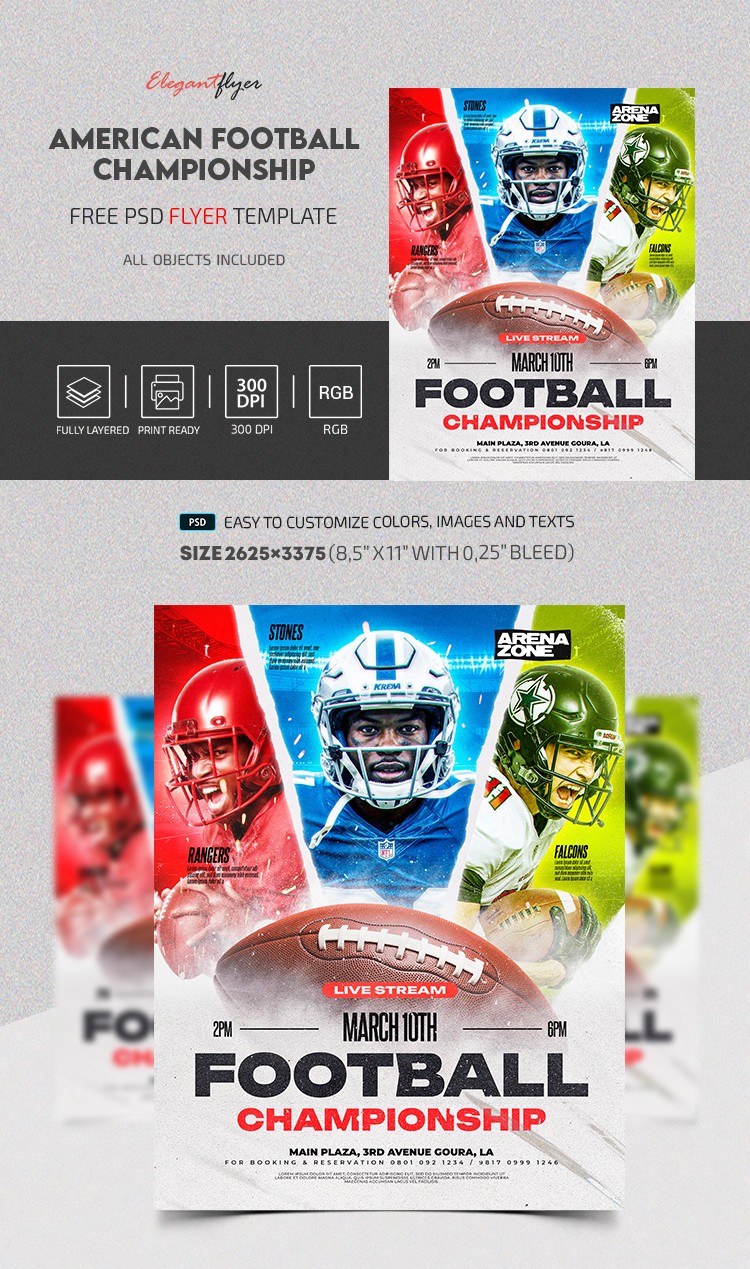 Campeonato de Futebol Americano Flyer by ElegantFlyer