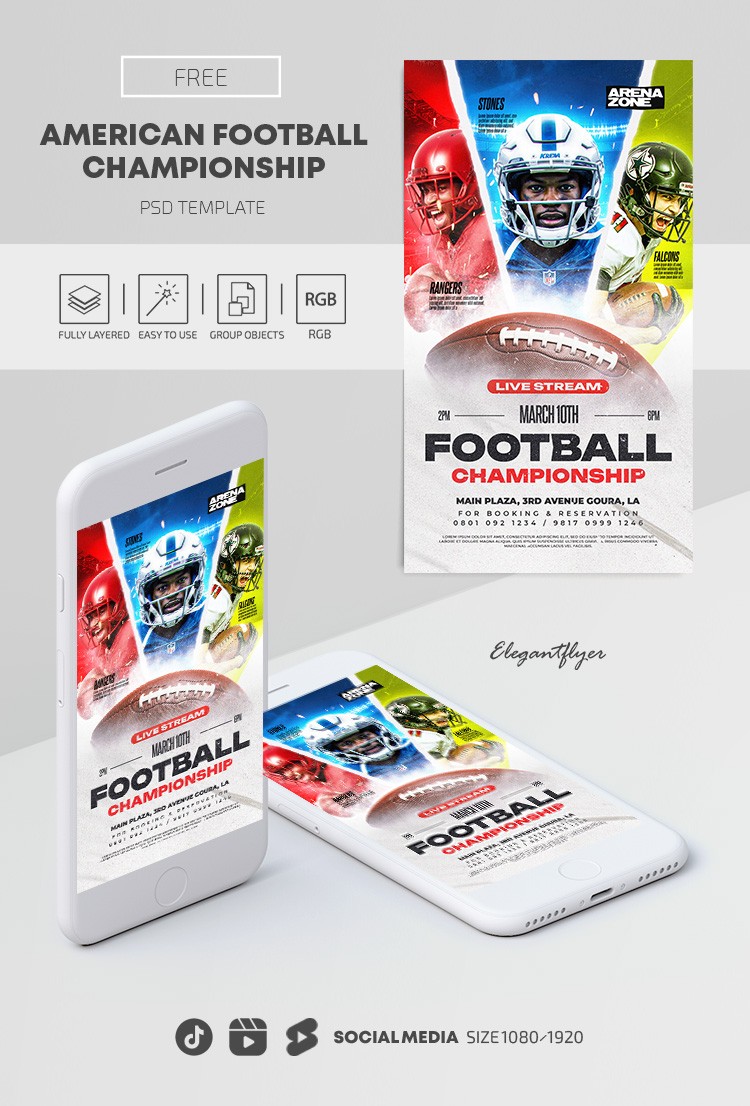 Campeonato de Futebol Americano Instagram Reel by ElegantFlyer