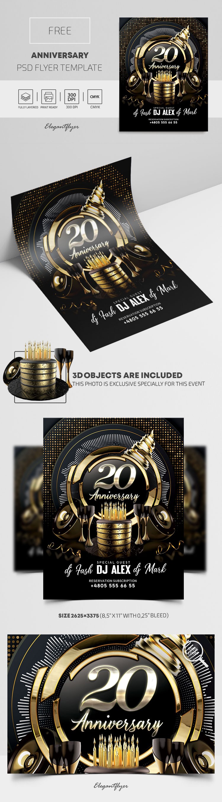 Folheto de Aniversário by ElegantFlyer