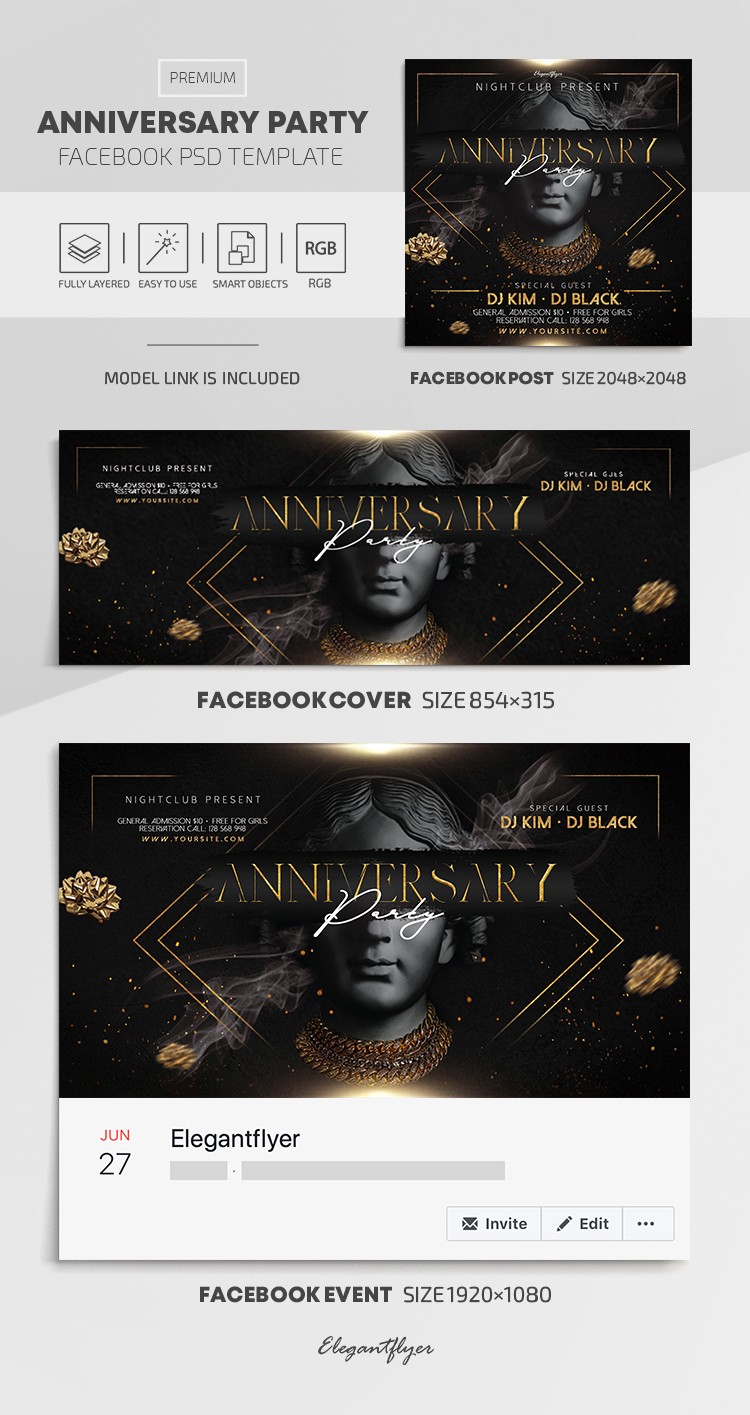Anniversary Party Facebook by ElegantFlyer