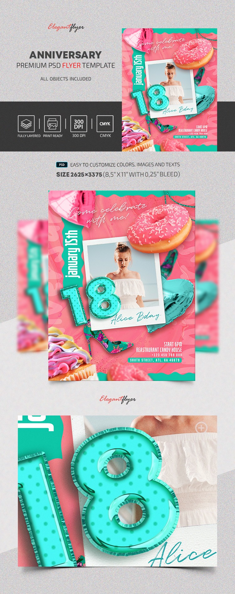 Folheto de Aniversário by ElegantFlyer