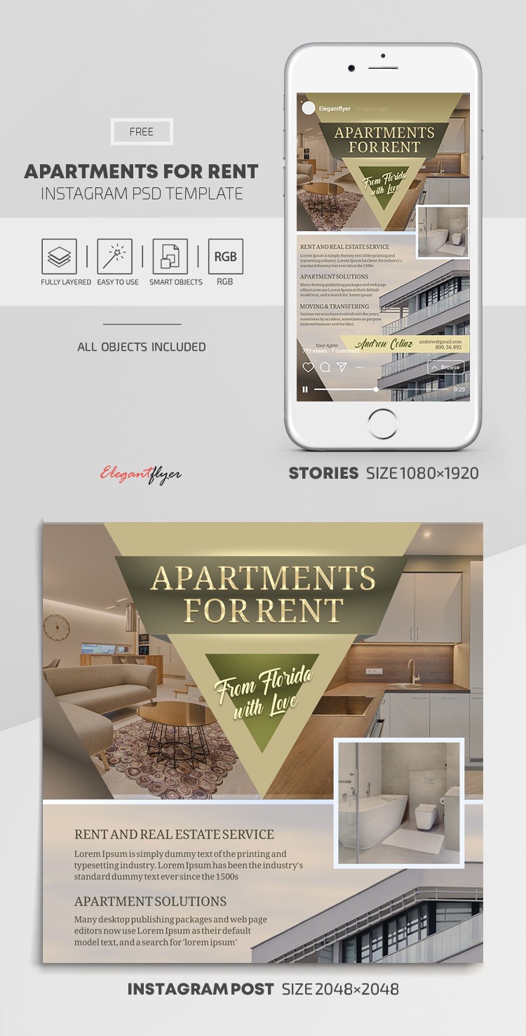 Apartamentos en alquiler Instagram by ElegantFlyer