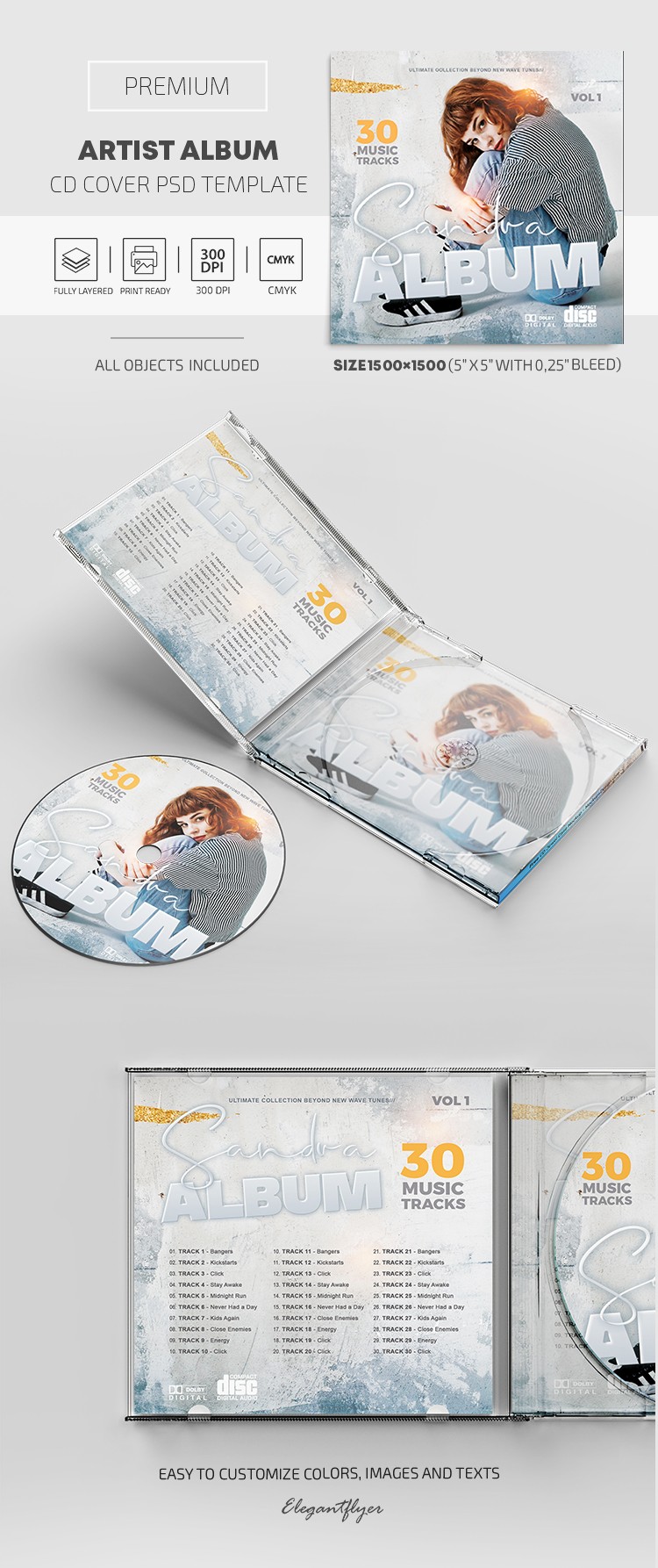 Okładka płyty CD Artysty Album. by ElegantFlyer
