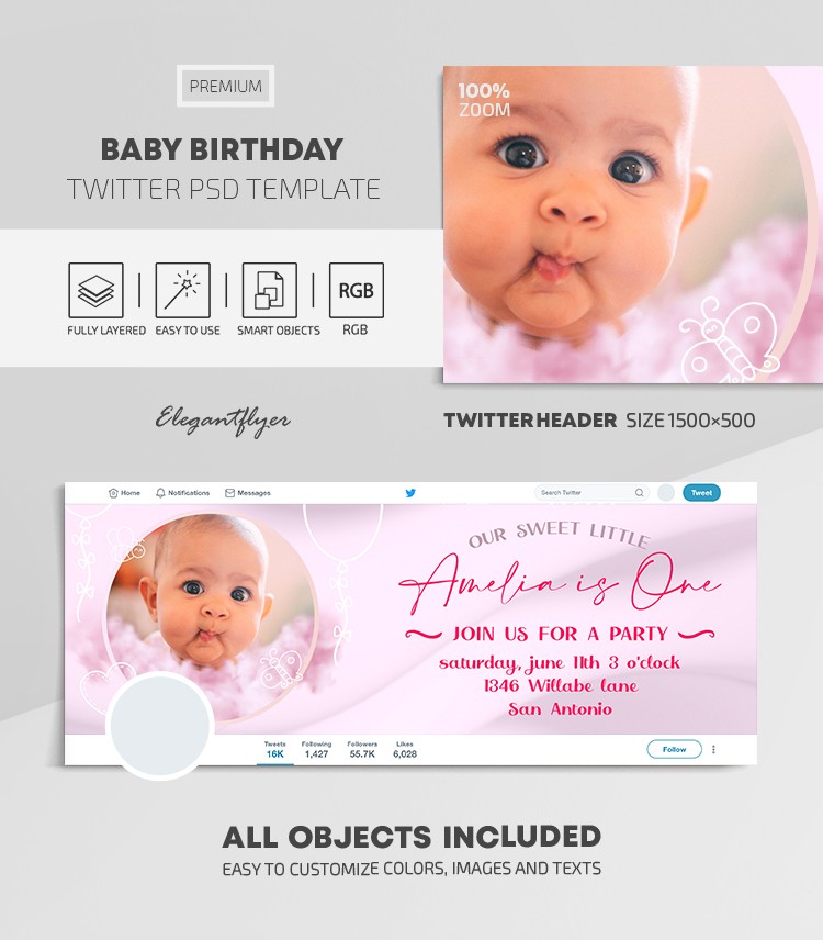 Baby Birthday by ElegantFlyer