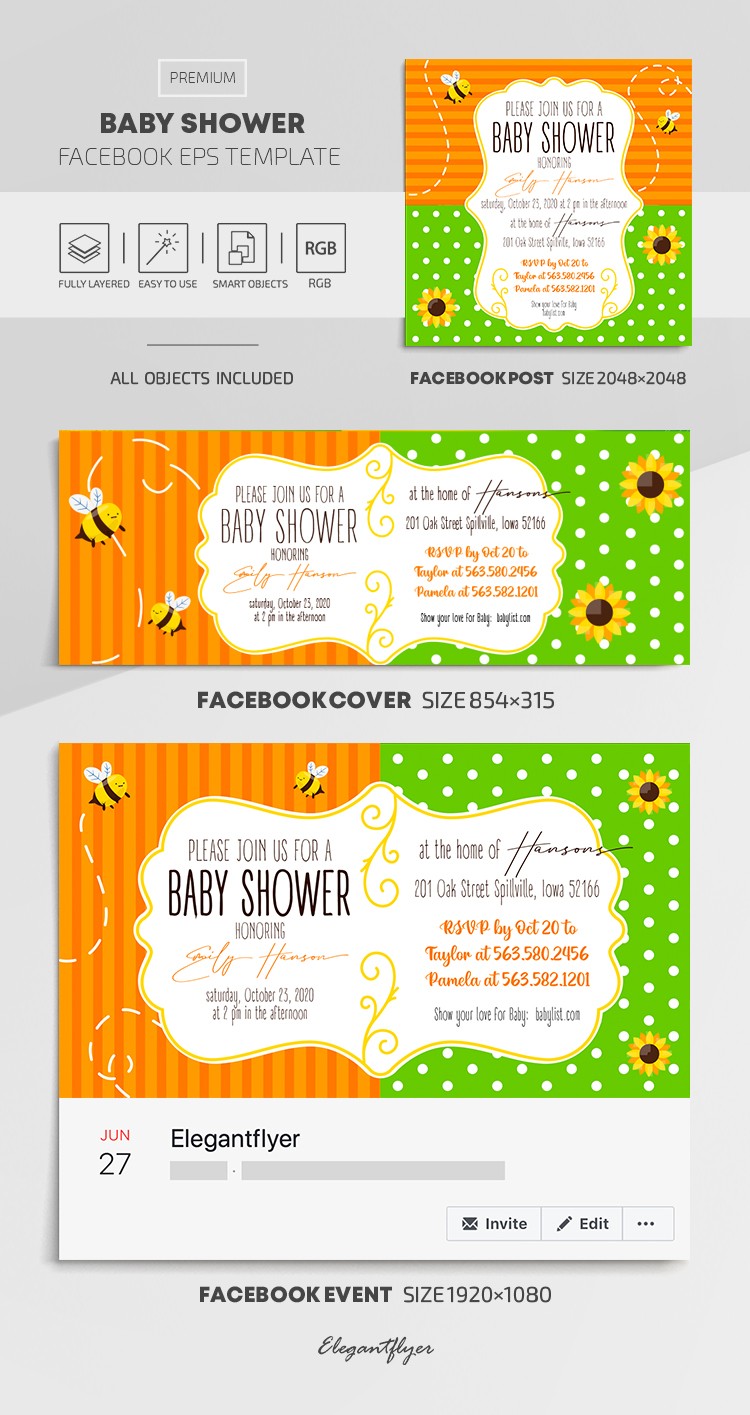 Baby Shower en Facebook by ElegantFlyer