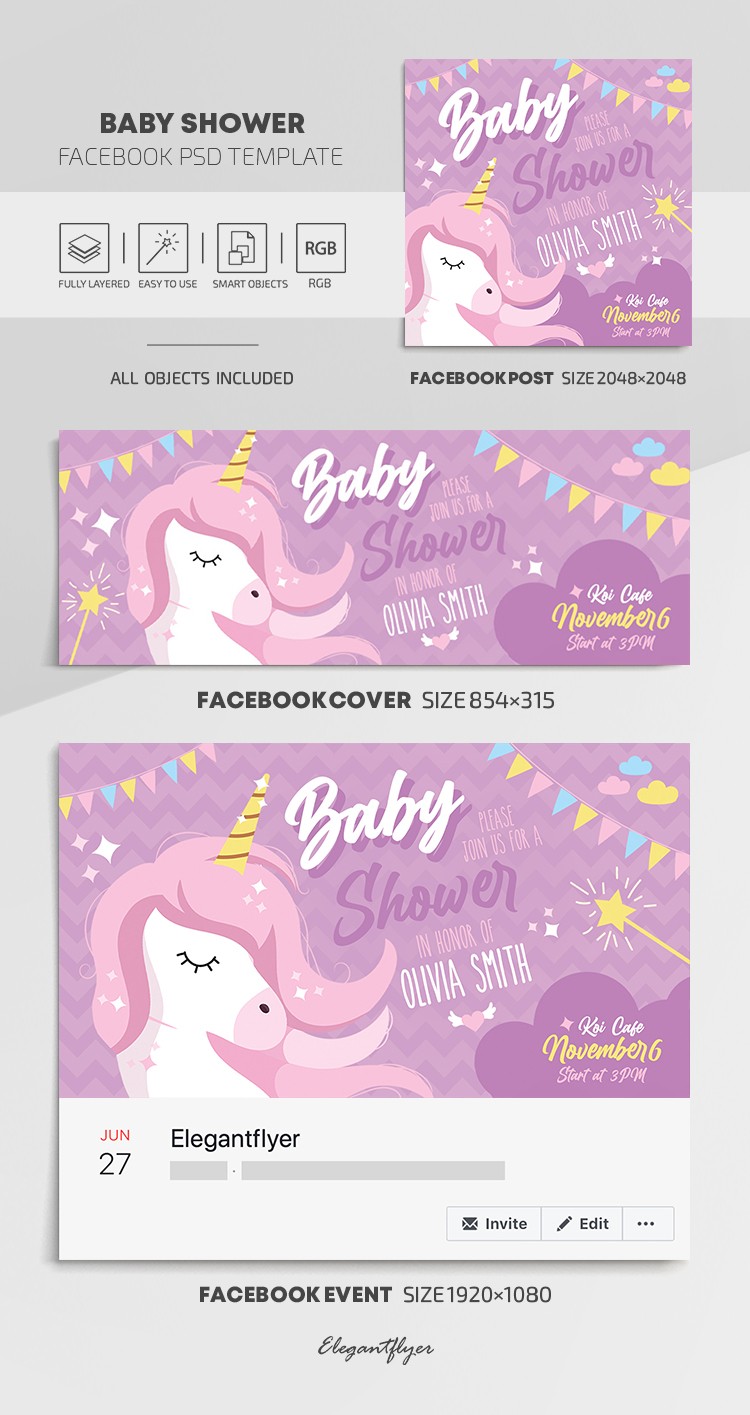 Baby Shower Facebook by ElegantFlyer