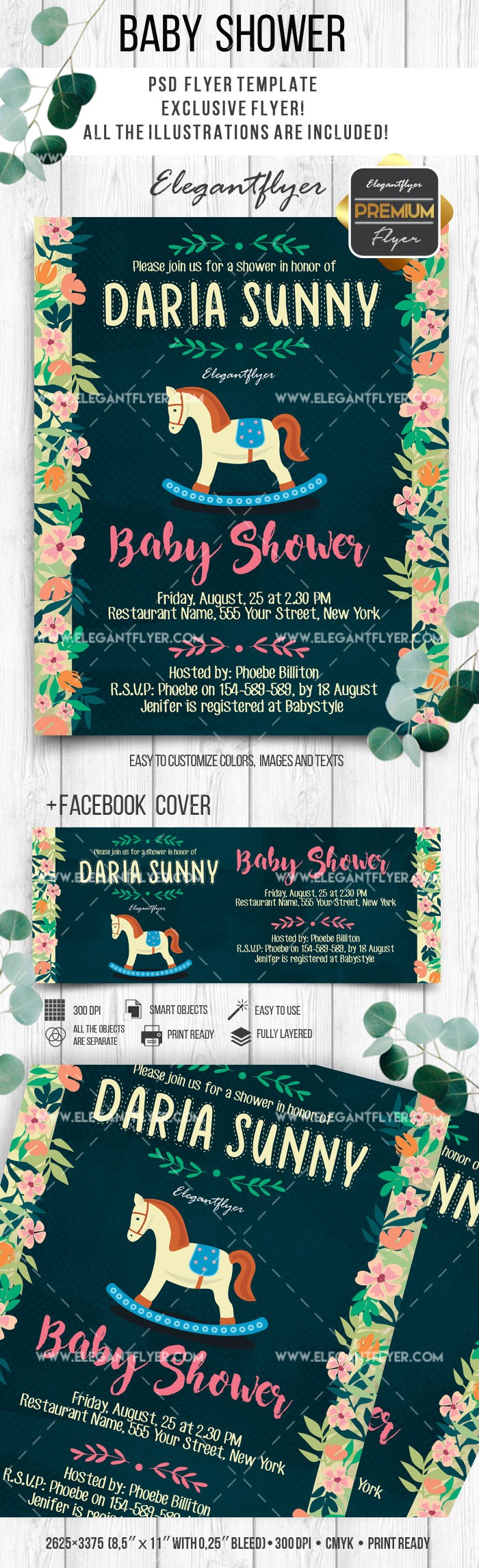Baby Shower with Horse by ElegantFlyer