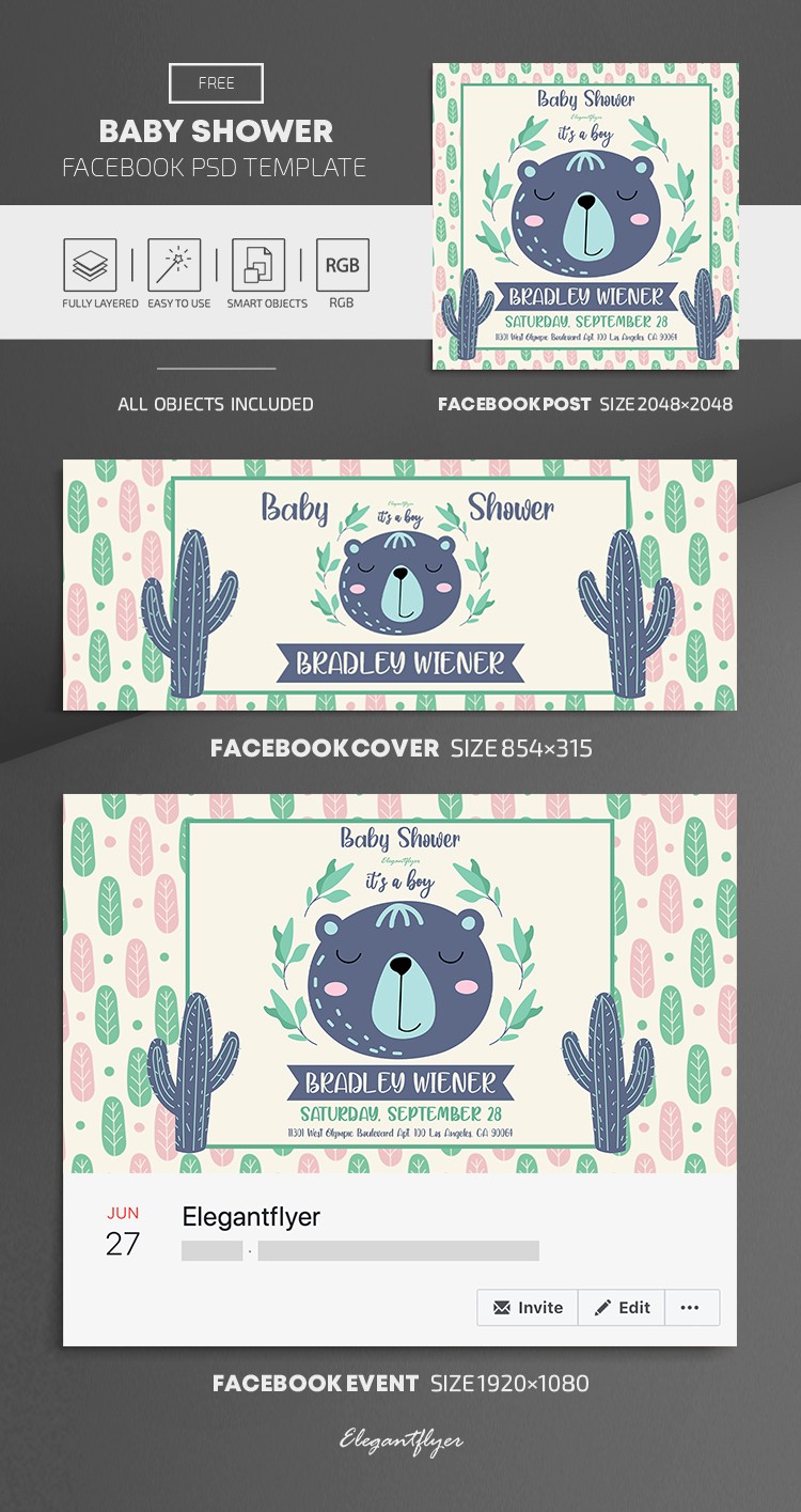 Festa del Baby Shower su Facebook by ElegantFlyer