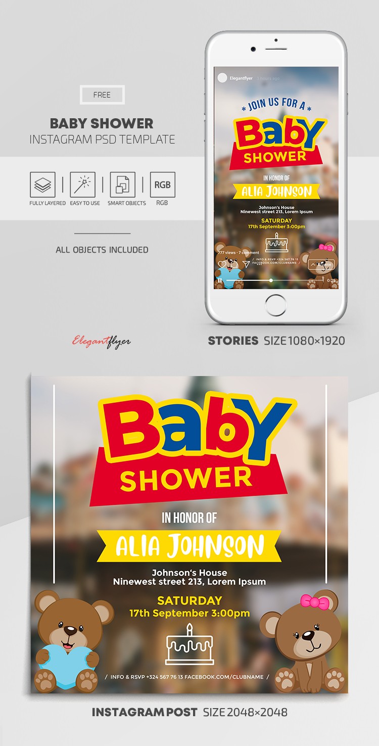Baby Shower Instagram -> Baby Shower Instagram by ElegantFlyer