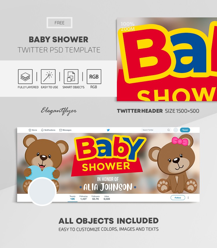 Baby Shower Twitter -> Baby Shower Twitter by ElegantFlyer