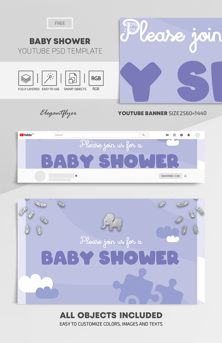 Baby Shower Youtube by ElegantFlyer