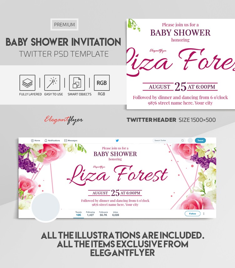 Invito per il Baby Shower by ElegantFlyer