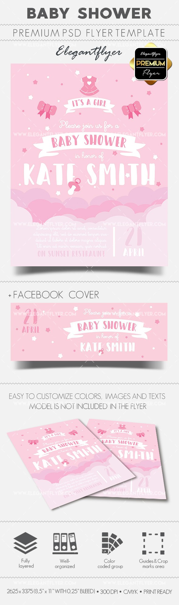 Festa del baby shower by ElegantFlyer