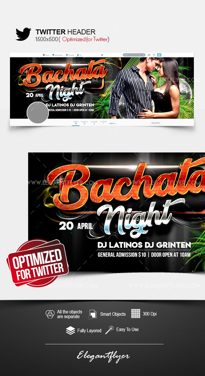 Noite de Bachata no Twitter by ElegantFlyer