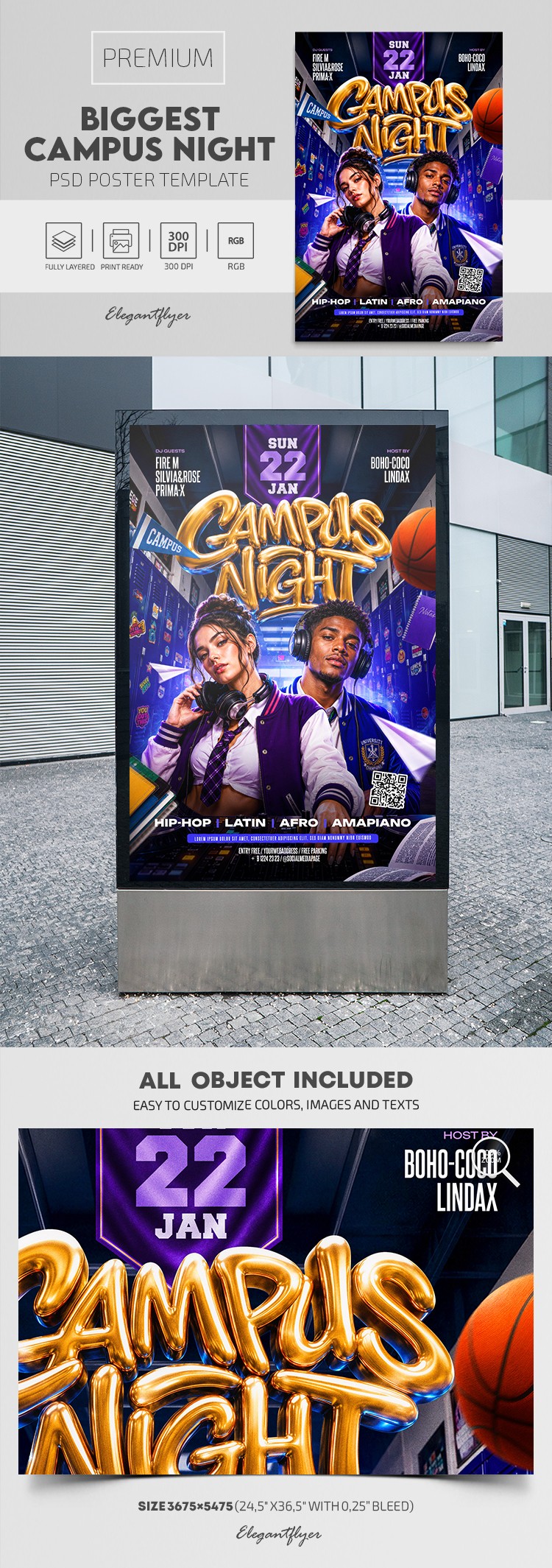 Back to School DJ Poster – Biggest Campus Night by ElegantFlyer