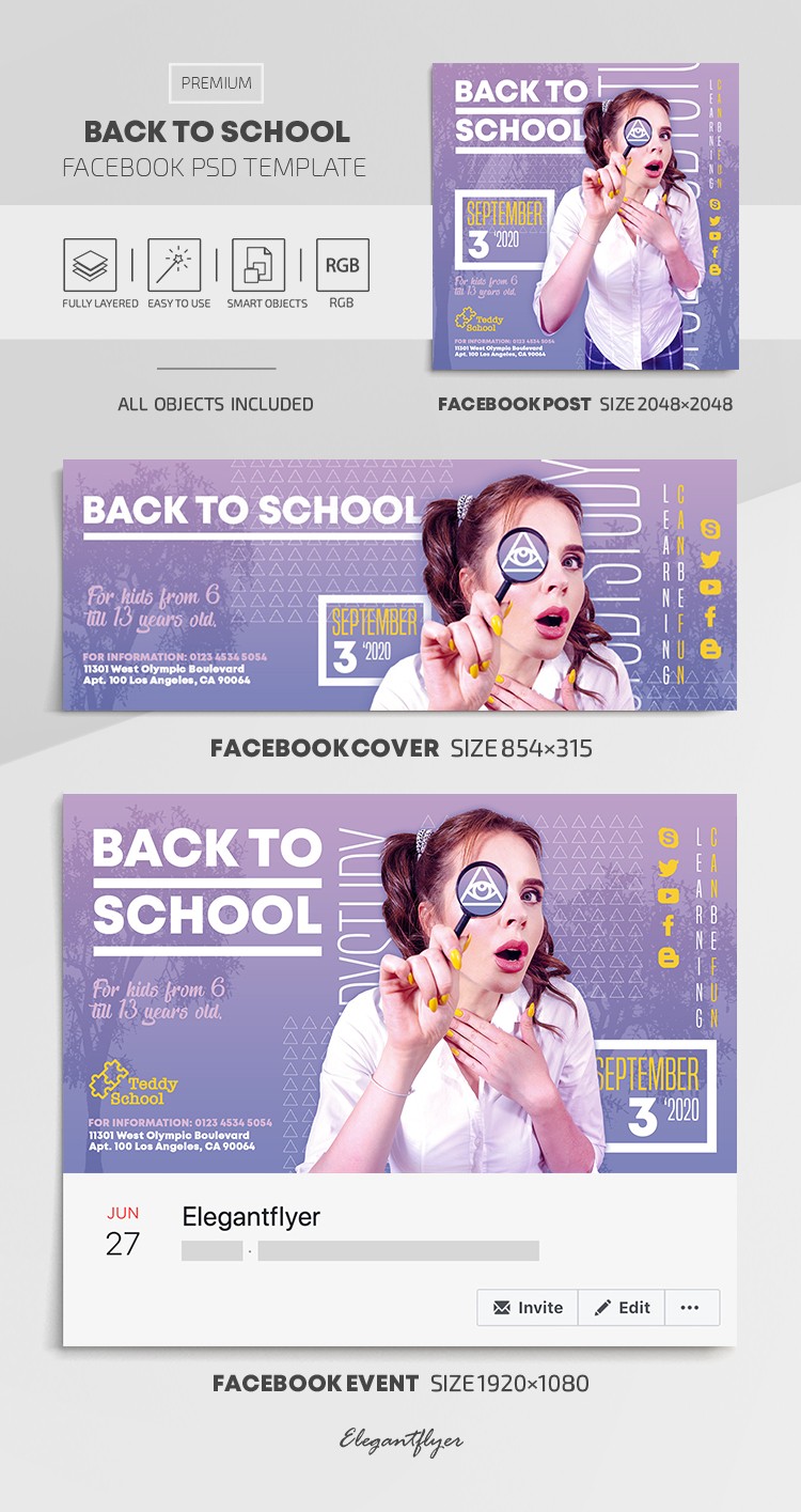 Powrót do szkoły na Facebooku by ElegantFlyer