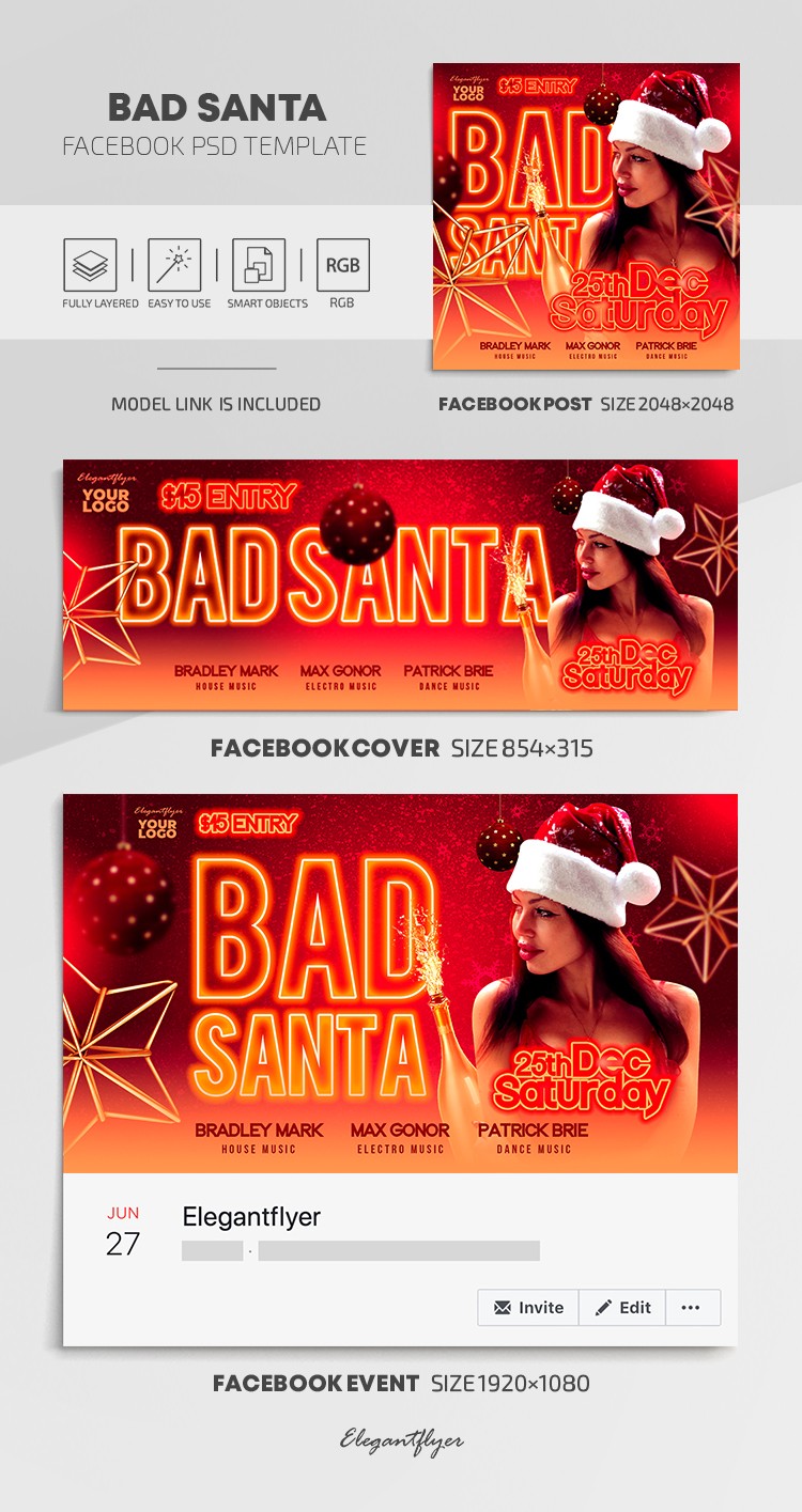 Bad Santa Facebook by ElegantFlyer