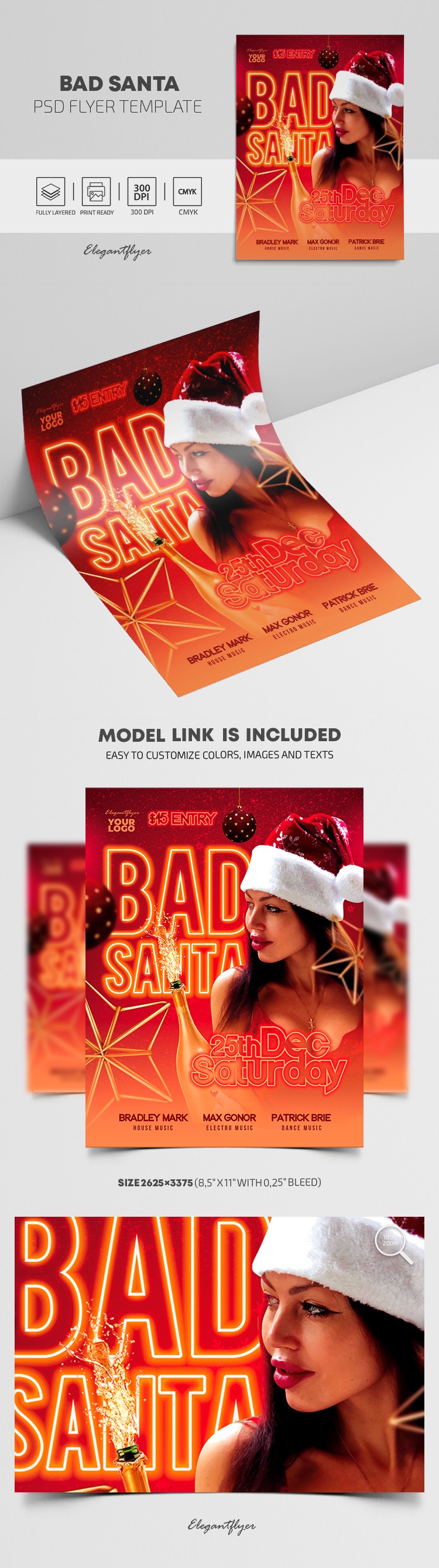Bad Santa Flyer by ElegantFlyer