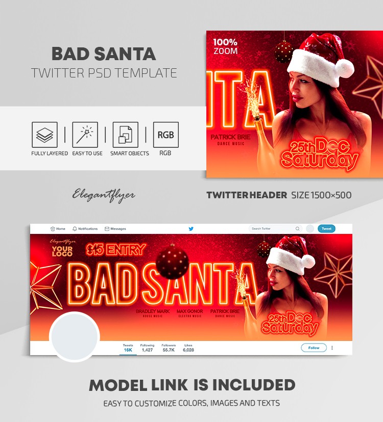 Bad Santa Twitter by ElegantFlyer