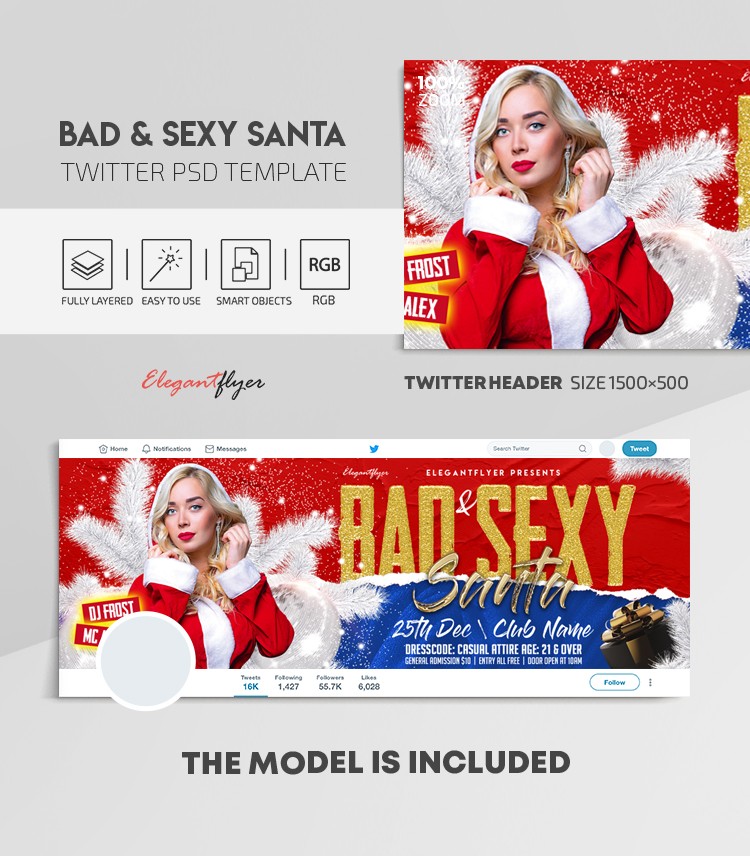 Bad & Sexy Santa Twitter by ElegantFlyer
