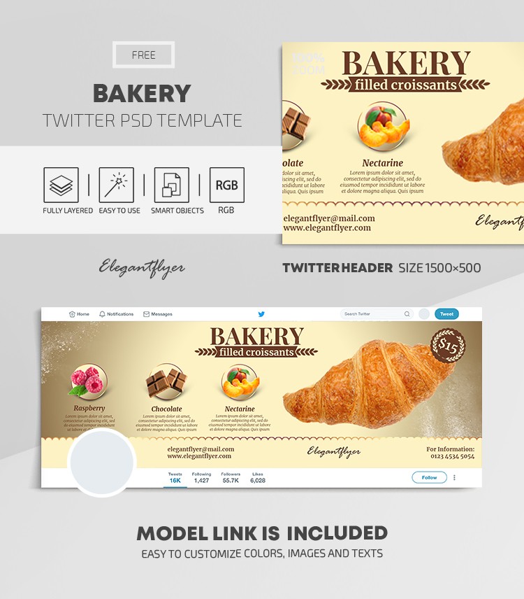 Bäckerei Twitter by ElegantFlyer