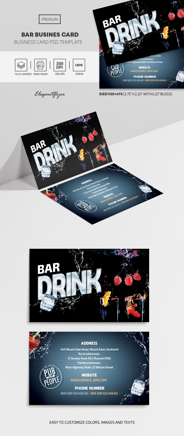Bar Business Card by ElegantFlyer