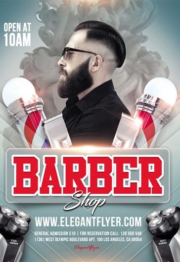 Barber's Shop Flyer Template - FlyerHeroes