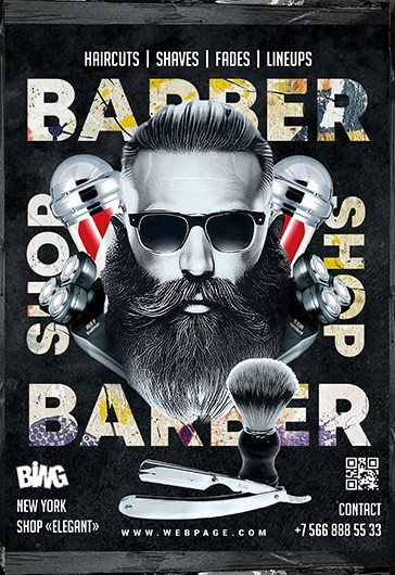 Download Barber Shop Free PSD Flyer Template