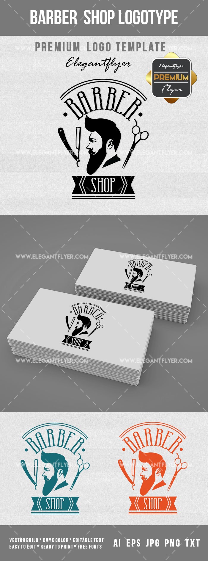 Premium Vector  Barber shop logo design template