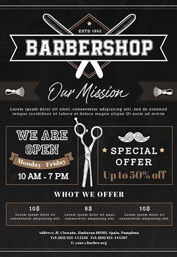 Barber's Shop Flyer Template - FlyerHeroes