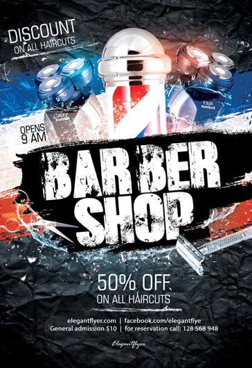 Download Barber Shop Free PSD Flyer Template