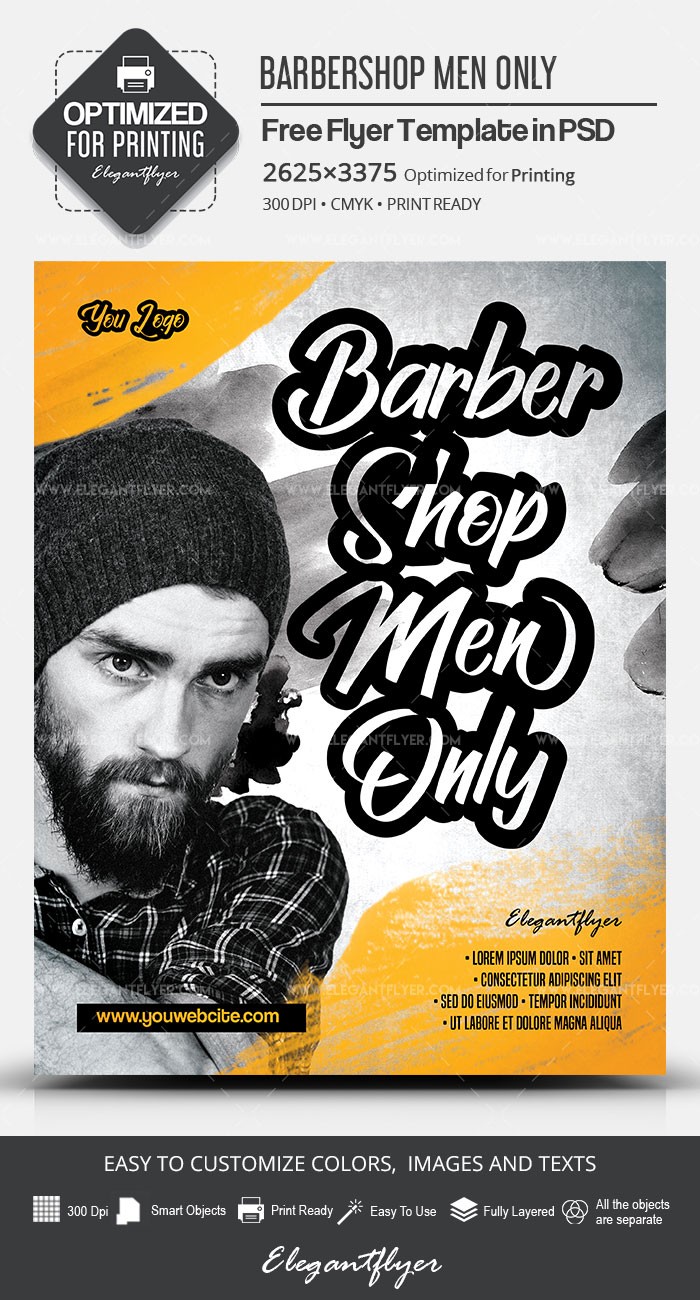 Barbershop Men Only by ElegantFlyer