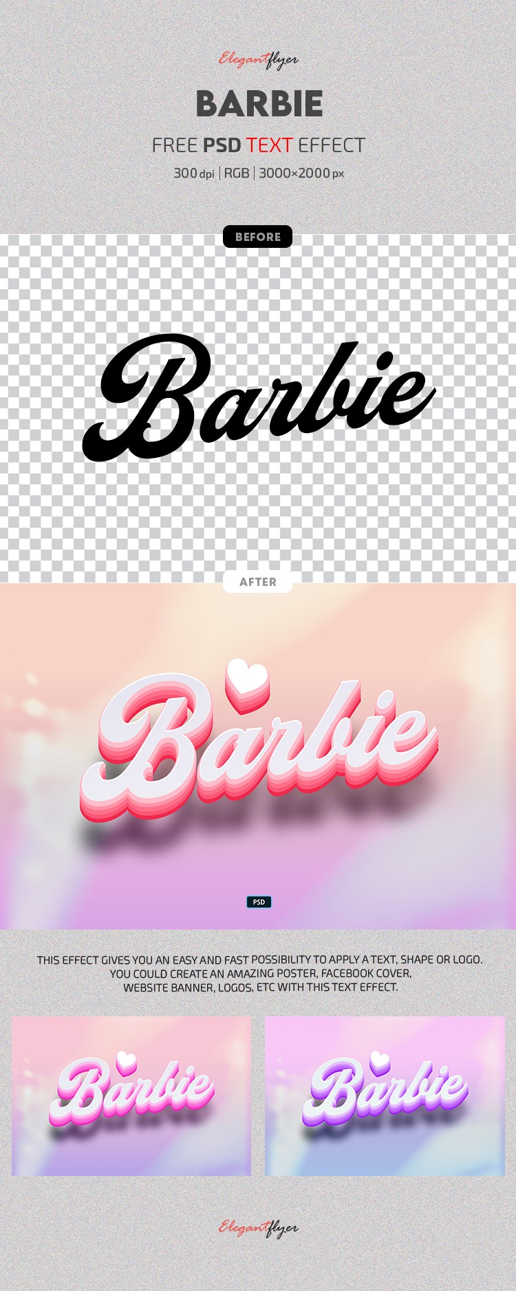 Efecto de texto Barbie by ElegantFlyer